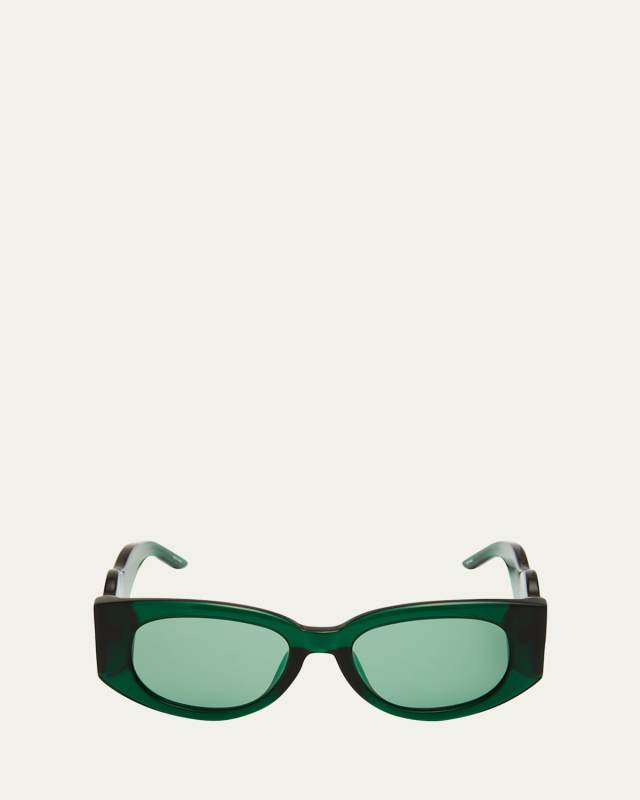 Branch Logo Square Acetate & Nylon Sunglasses